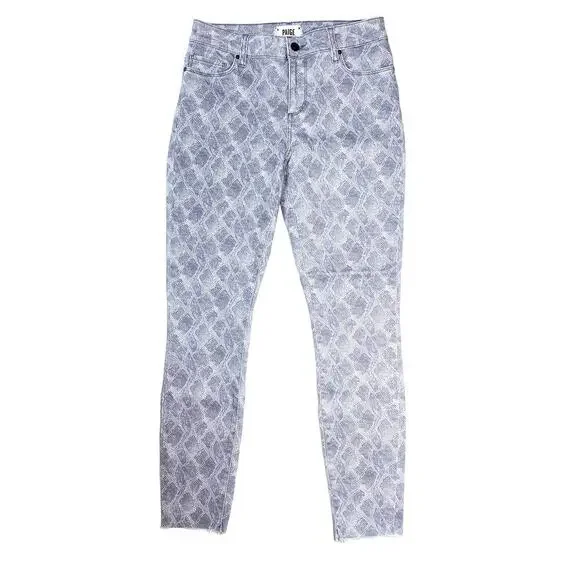 Paige Verdugo Ankle Jeans in Gray Animal Print - Picture 3 of 12